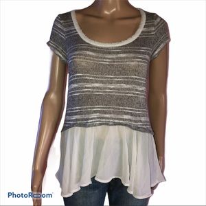 HUG a sheer hem knit top